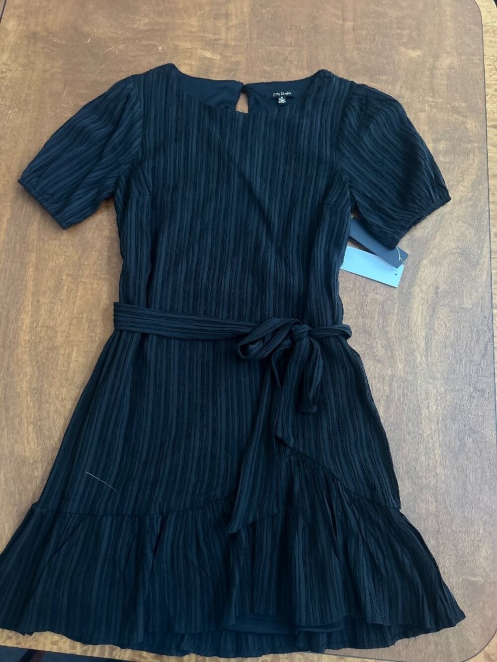 City Studio black short sleeve dress